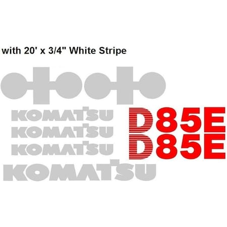Aftermarket Dozer D85E Komatsu Decal Set Includes 20' X 34 White Stripe KOMD85ENSDECALSET
